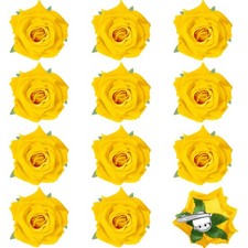 Rose Hair Clip Flower Hairpin Floral Brooch Party Supplies Yellow 12 Pack