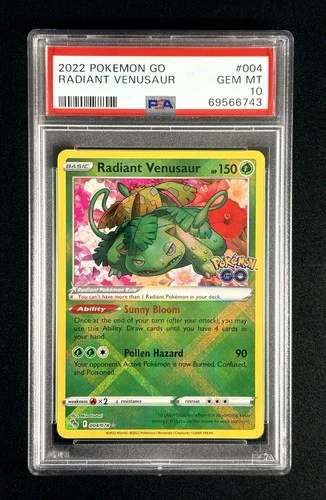 Radiant Venusaur #004/078 2022 Pokemon SWSH Pokemon GO PSA 10
