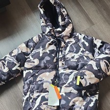 All In Motion Camouflage Puffer Jacket Boys L 10/12 Fleece Hooded