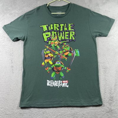 #ad TMNT Turtles Mutant Mayhem Shirt Adult Large Green Turtle Power Graphic Tee $10.49