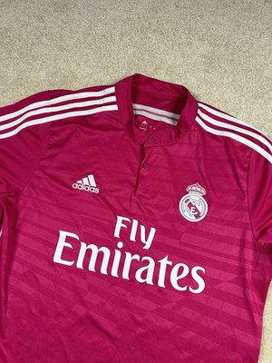 Real Madrid 2014-15 Pink Football Retro Jersey Men's Size Large Fabrizio Romano