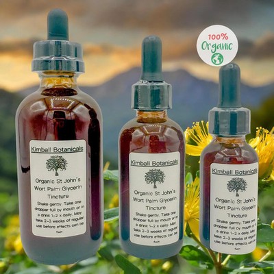 USDA Certified Organic St John's Wort Tincture (Hypericum perforatum) Glycerin