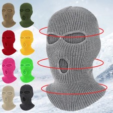 Face Mask Ski Mask Winter Cap 3 Hole Balaclava Beanie Hat Hood Tactical Warm Men
