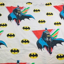 Vintage Batman Twin Flat Sheet 1989 DC Comics Bat Signal The Bibb Co Flaws