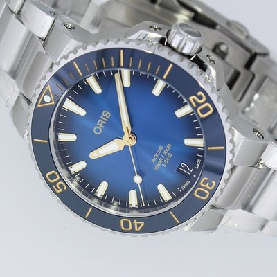 ORIS AQUIS DATE 5 DAYS BLUE 41,5mm BOX PAPIERE UHR Ref. 0140077694125 30 ATM NEU