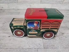 Vintage Nobel Hall Cherrydale Farms "The Goodie Wagon" Candy Tin Coin Bank Piggy