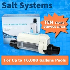 Up to 16K Gallons Pool,Salt Chlorine Generator for Inground Pool,3 Year Warranty