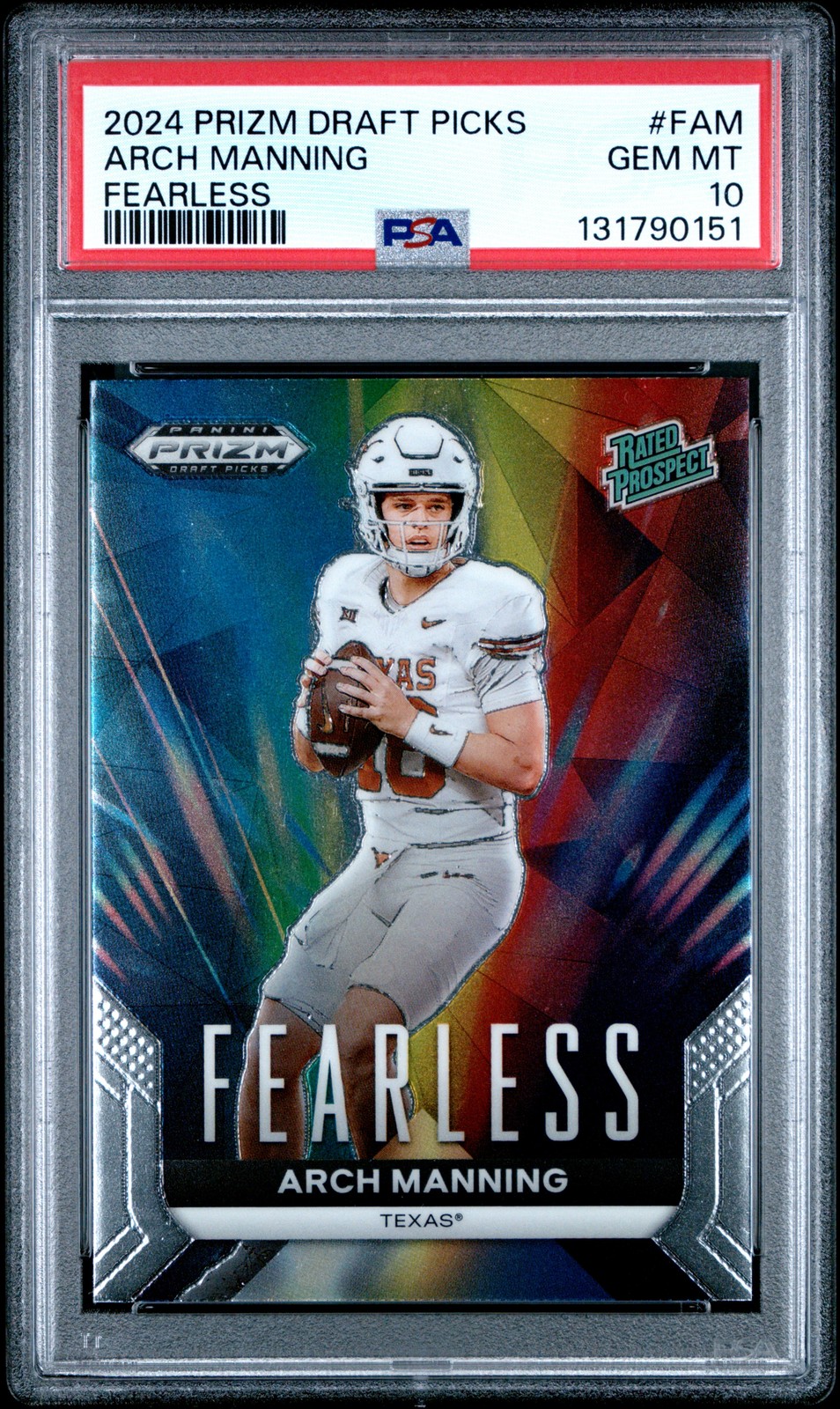 2024 Prizm Draft Picks Arch Manning Fearless #FAM PSA 10 GEM MINT Texas