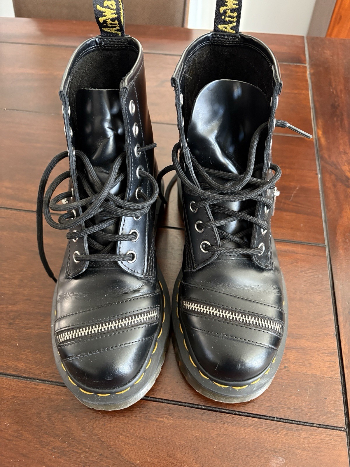 Dr Martens Zip Black Leather Boots size UK 4. **RARE**