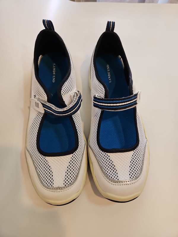 White Mesh Women’s  Water Shoes Lands End 9