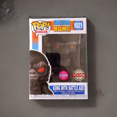 Kong with Battle Axe FLOCKED EXC FUNKO POP Godzilla vs Kong #1021  