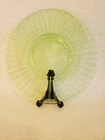 VTG 1930s Hazel Atlas 8" Ribbon Luncheon Plate Green Uranium Depression Glass