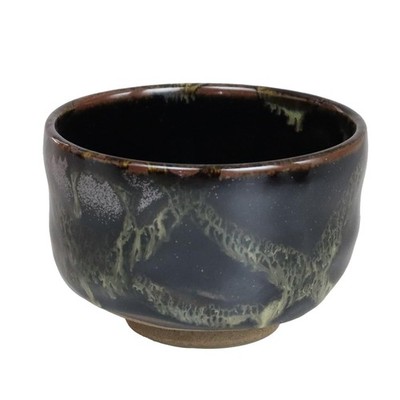 Yuuki Roman Nodate Donburi (Outdoor Tea Ceremony Bowl) Net-Patterned Tenmoku Te_