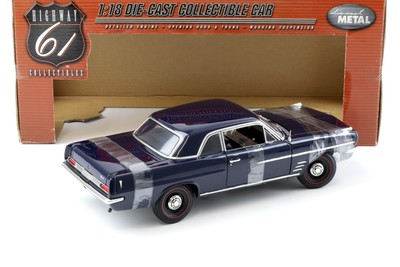 Highway 61 1 18 Diecast 1963 Pontiac Lemans Coupe Dark Blue ERTL