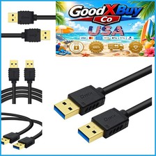 USB Cable 3ft USB 3.0 Type A Male to Male Data Cord 5Gbps Gold Plated Shielded