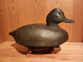 Very Nice Old Glass Eyed Original Michigan Hen Redhead Wood Duck Decoy