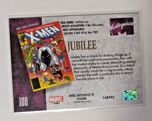 2024 skybox marvel materpieces '92 platinum #100 jubilee canvas parallel - Picture 2 of 2