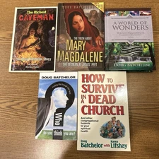 5 Doug Batchelor books/Richest Caveman,  World of Wonders, Mary Magdalene +2more