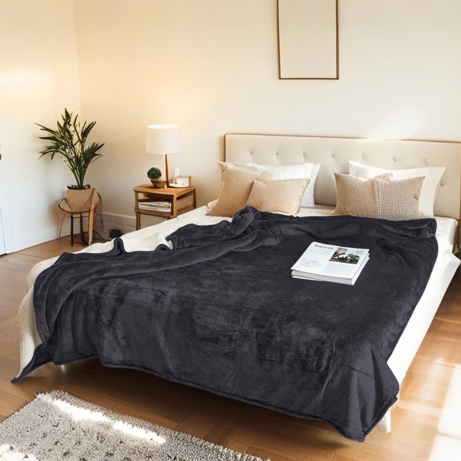 Electric Heated Blanket Full Size 72"x84" - Flannel & Sherpa Fabric Dual-Side...