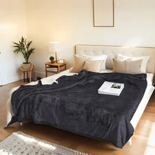 Electric Heated Blanket Full Size 72"x84" - Flannel & Sherpa Fabric Dual-Side...