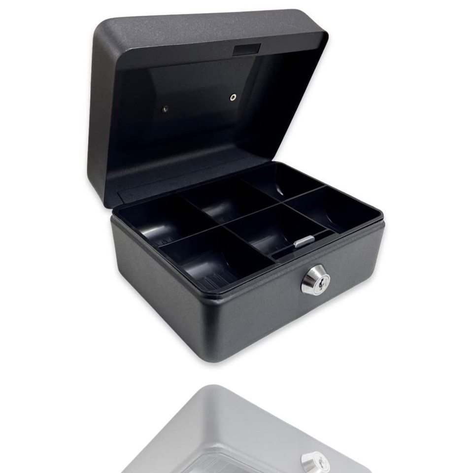 Requisae Requisite Needs Metal Money Box Tin 6 Steel Cash Safe Box Petty Cash ...