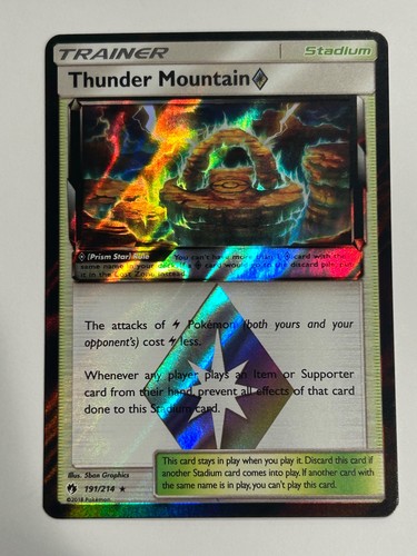 Thunder Mountain Prism Star 191/214 Sm-Lost Thunder Holo Pokémon TCG