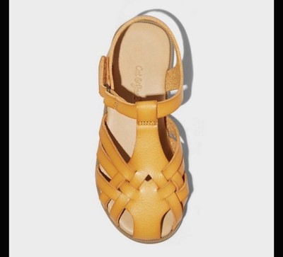 Cat & Jack Girls Yellow Ella Strappy Sandals Size 11