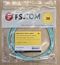 Lot Of 12 New FS 3M Fiber Optic Patch Cable 50/125 OM3 LC/UPC-LC/UPC Duplex