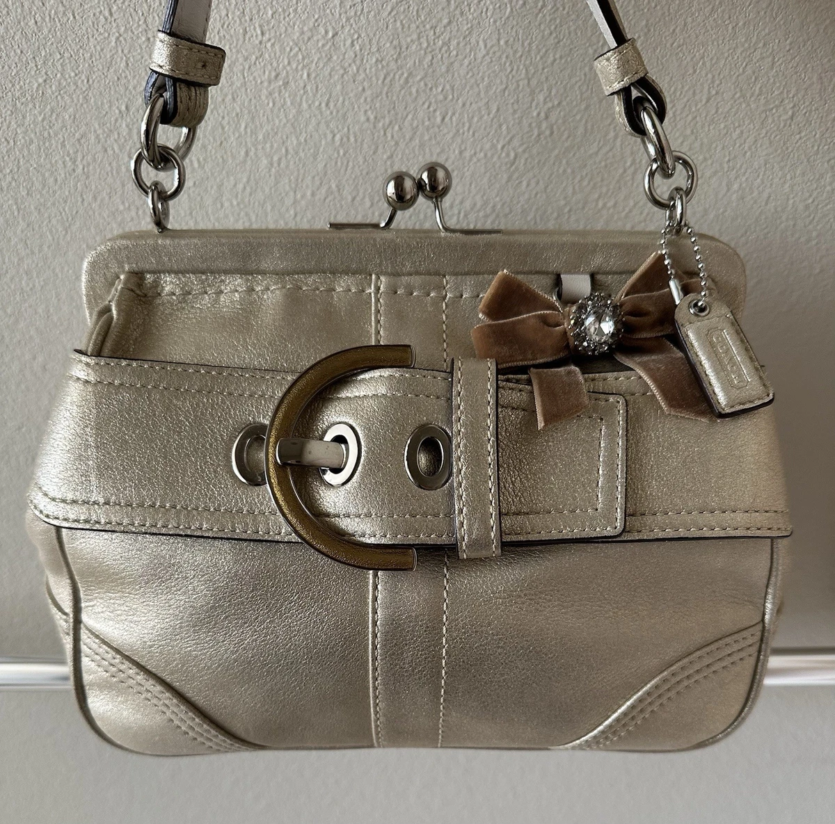 Coach Women's Bow Suede Exterior Bags & Handbags for Women for
