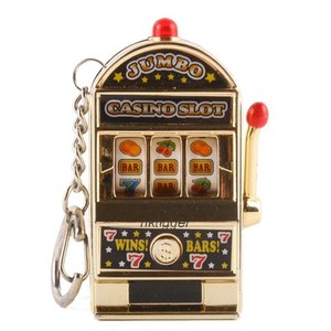 MINI SLOT MACHINE GAME LED FLASHING KEY CHAINS LUCKY CHARM KEYCHAIN JP ...