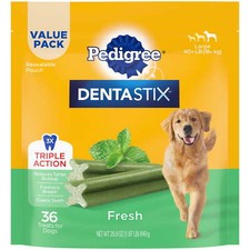 Dentastix Fresh Flavor, Large Breed Dog Treats, 1.87 Lb. Bag
