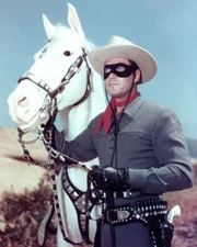 Clayron Moore As The Lone Ranger With His Horse Silver 8x10 Picture Celebrity Pr