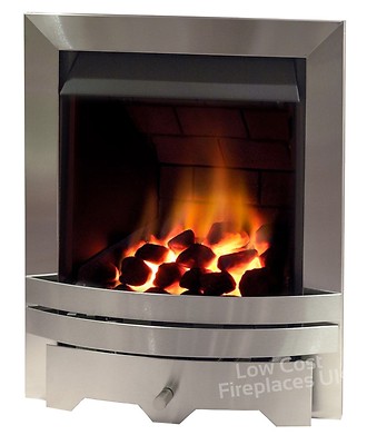 SILVER CHIMNEY COAL FIREPLACE INSET INSERT CONTEMPORARY SLIMLINE MODERN GAS  FIRE | eBay