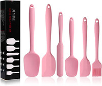 Silikon Spatel Set - Rosa 6-Teiliges Antihaft-Gummispatel Mit Edelstahlkern - Hi
