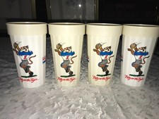 1980s Set of 4 Esso EXXON Oil&Gas FOOTBALL 22oz PLASTIC CUP Rely on the Tiger 6"