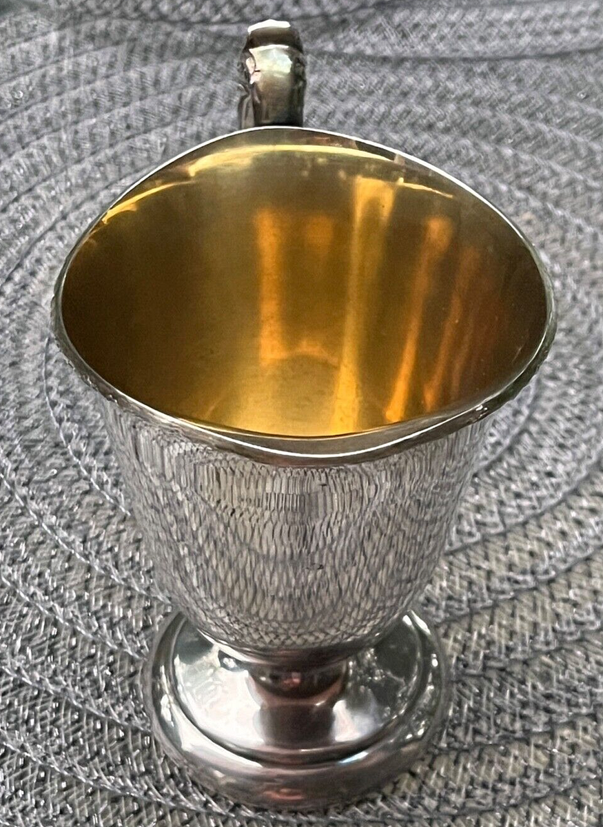 VINTAGE ROSE SCROLL BENEDICT PERIOD PLATED NICKEL SILVER CREAMER