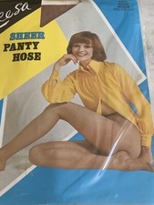LEESA VINTAGE SHEER PANTY HOSE MEDIUM BEIGE FITS 5,3/5.6