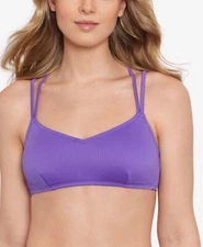 SALT+COVE Raised Rib Bralette Bikini Swim Top Size M Ultraviolet Retail $24.99