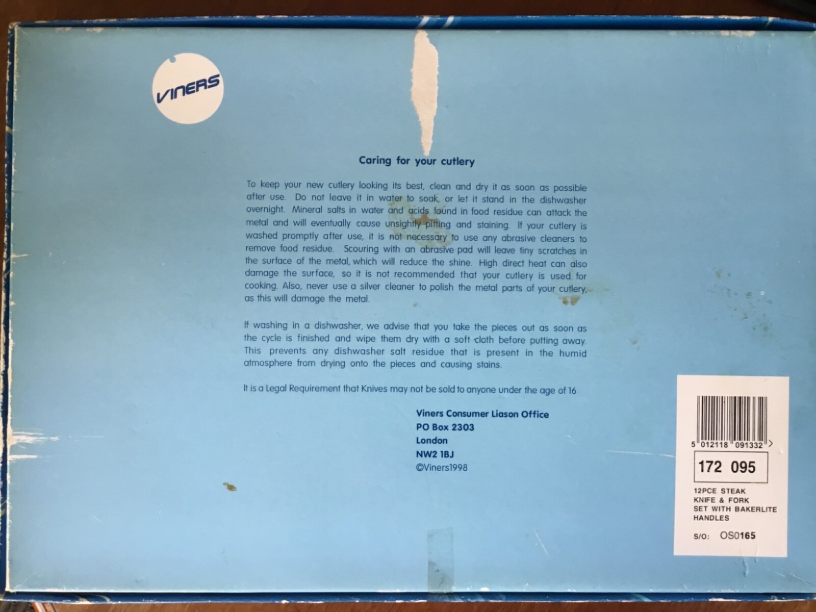 Viners 12 Piece Pizza/Steak Set with Bakerlite Handles eBay