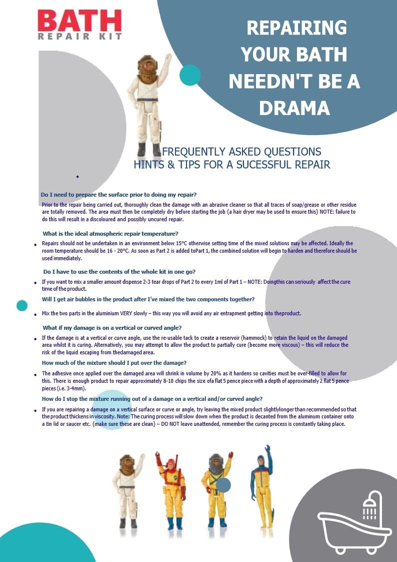 Acrylic Bath Repair Kit British Made Bathtub Repair Kit, Repairs