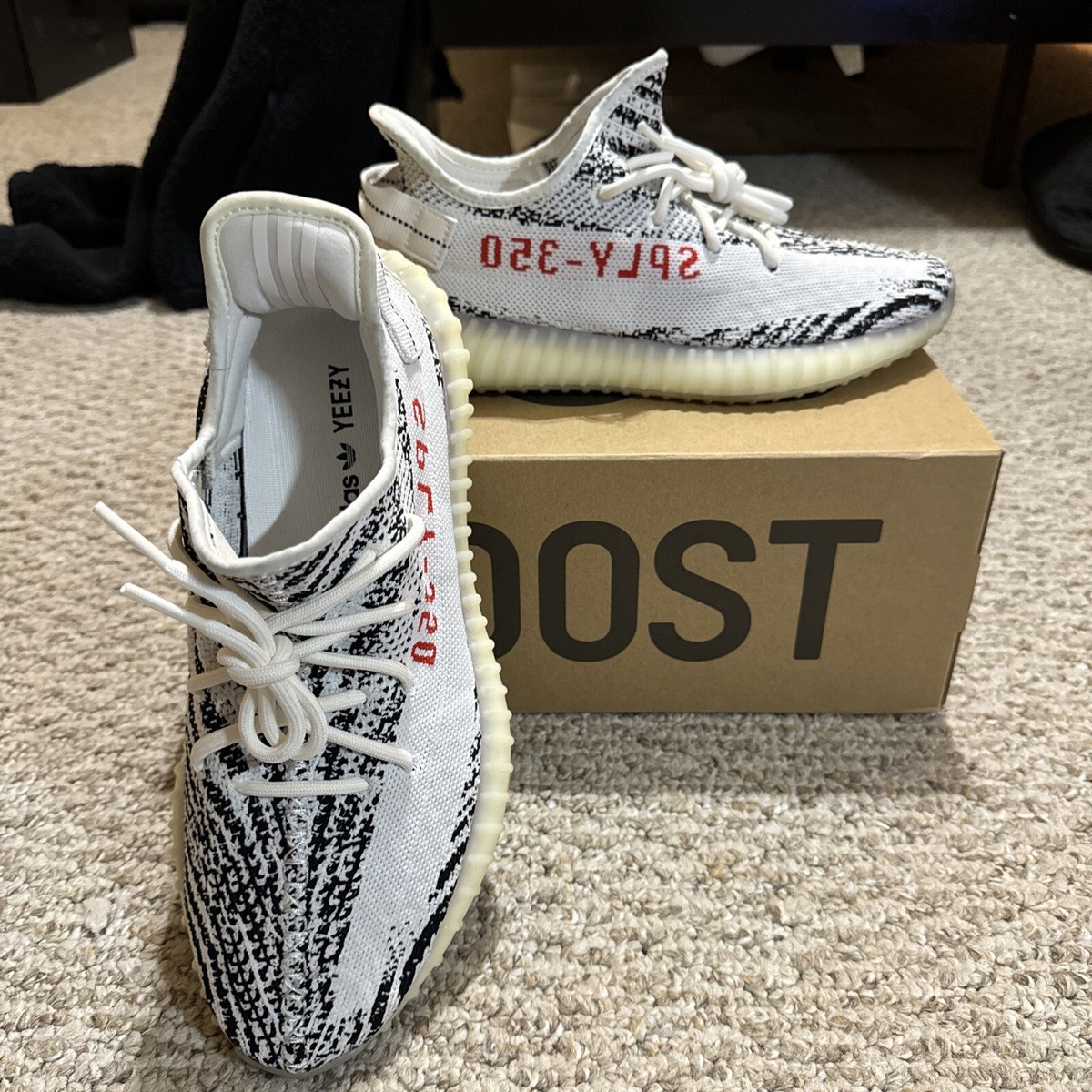 Size 10 - adidas Yeezy Boost 350 V2 Low Zebra Sneakers Adidas Yeezy Boost 350 V2 Zebra | Shoe Releases main image 4