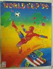 Vintage World Cup '94 Peter Max Official World Cup Poster USA 28 X 22 Orig. Pkg
