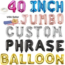 40 inch Custom Letter Number Helium Balloon Banner Mylar Personalization Party