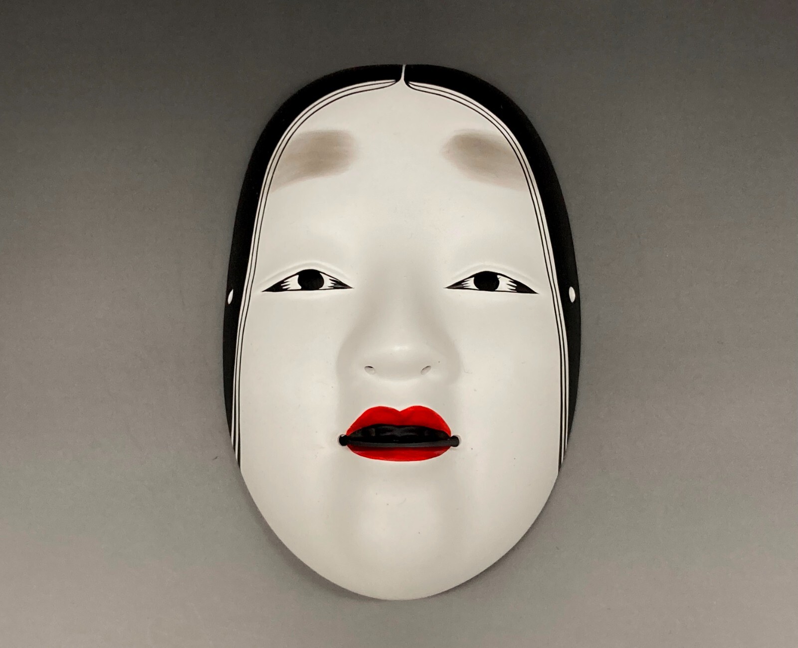 Japanese Vintage pottey made Noh mask / Japan Asian antique Handmade