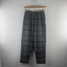 Vintage l 50s S Queen Casuals Pinup Plaid Wool Taper Leg Cigarette Trouser Pants