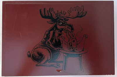 Chillin' Moose Too Robusto Empty Wooden Cigar Box 8.5'' x 5.5'' x 2.0''