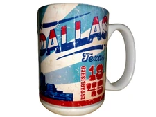 Dallas Texas Distressed Art Style Ceramic Coffee Mug Tea Cup Lone Star State 