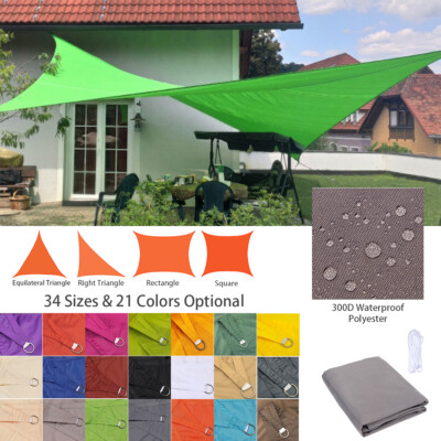 Outdoor Sun Shade Sail Canopy Shelter Cover Patio Yard Awning Rectangle Triangle