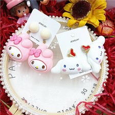 My melody Cinnamoroll 925Silver Needle Girl Earrings Student Ear Pins Clip