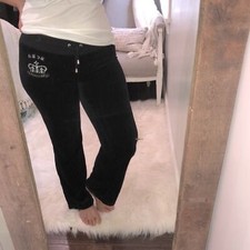 BCBGMAXAZRIA size medium designer black velour sweatpants